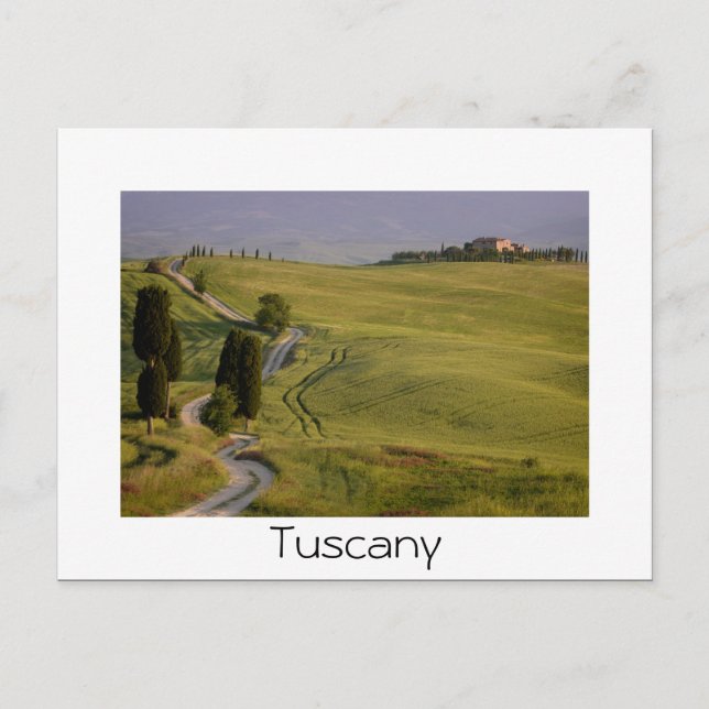 Camino a Terrapille en postal toscana de texto bla (Anverso)
