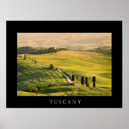 Camino blanco en paisaje de Toscana impresión de p