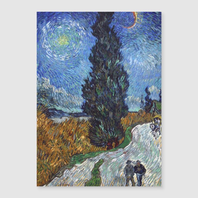 Camino con cipreses Impresionismo de Van Gogh (Anverso)