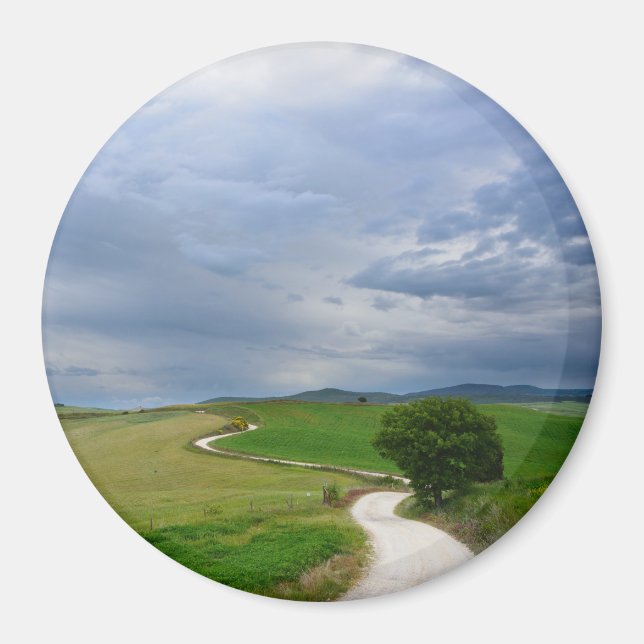 Camino curvado hacia el imán redondo de destino (Frente)