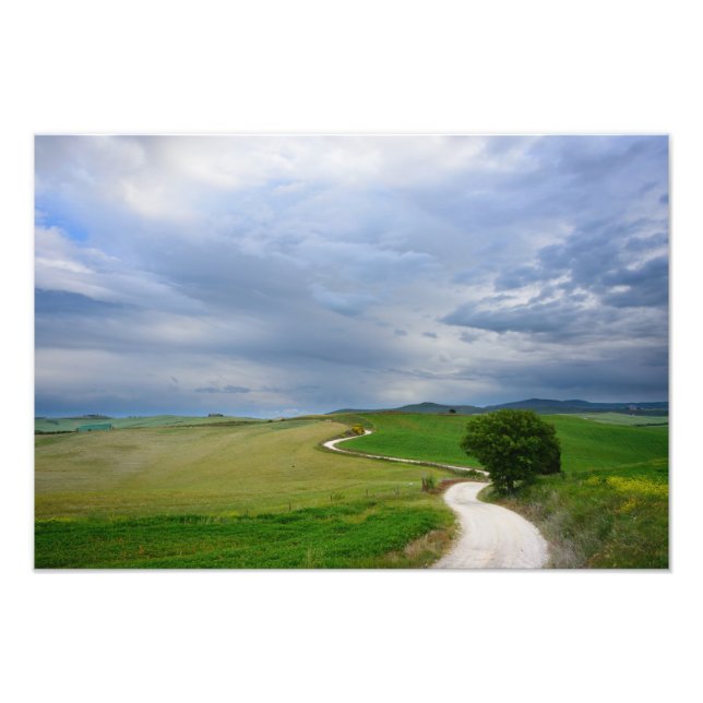 Camino curvado hacia la foto de destino impresa (Frente)