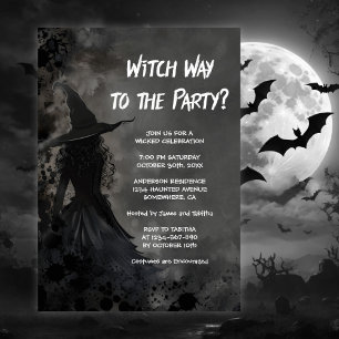 Camino de bruja a la invitación de Halloween Fiest