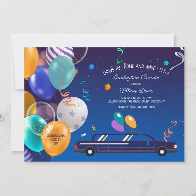 Camino de graduación a través de la invitación del (Anverso)