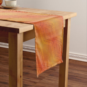 Camino De Mesa Corto Aceptación Patrón de Shibori Amarillo Naranja Ro