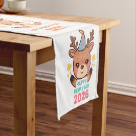 Camino De Mesa Corto adorable corredor de mesa de año nuevo 2026