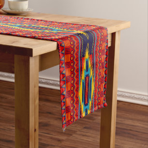 Camino De Mesa Corto Amarillo rojo africano moderno del modelo de ojo