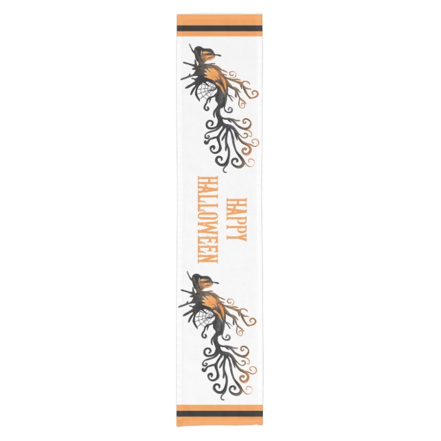 Camino De Mesa Corto Árbol de Halloween/Octubre/Caída/Calabaza (Anverso)