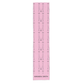 Camino De Mesa Corto Árboles de coco de silueta rosa suave, personaliza