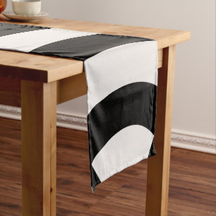 Camino De Mesa Corto Arcos abstractos retro vintage Líneas de arco negr