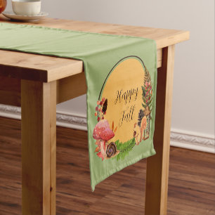 Camino De Mesa Corto Ardilla y naturaleza con texto personalizable