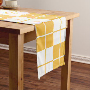 Camino De Mesa Corto Argyle Checkerboard Plaid Yellow