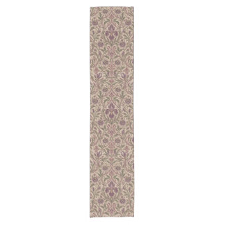 Camino De Mesa Corto Art Nouveau vintage Iris & Passionflower Damask