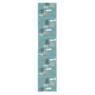 Camino De Mesa Corto Arte de estilo Eames Turquoise