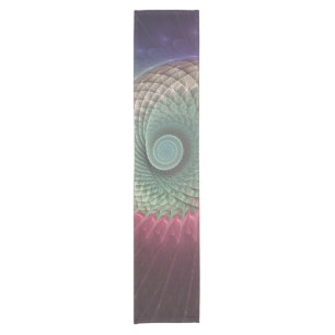 Camino De Mesa Corto Arte fractal moderno abstracto de caracol colorido