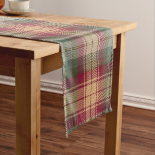 Camino De Mesa Corto Auld Scotland Tartan Plaid Pattern