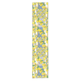 Camino De Mesa Corto Azulejo portugués limón mediterráneo Santorini