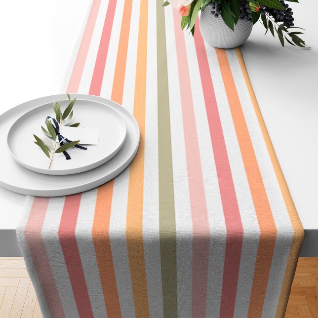 Camino De Mesa Corto Bandas luminosas modernas (table runner with pastel stripes)