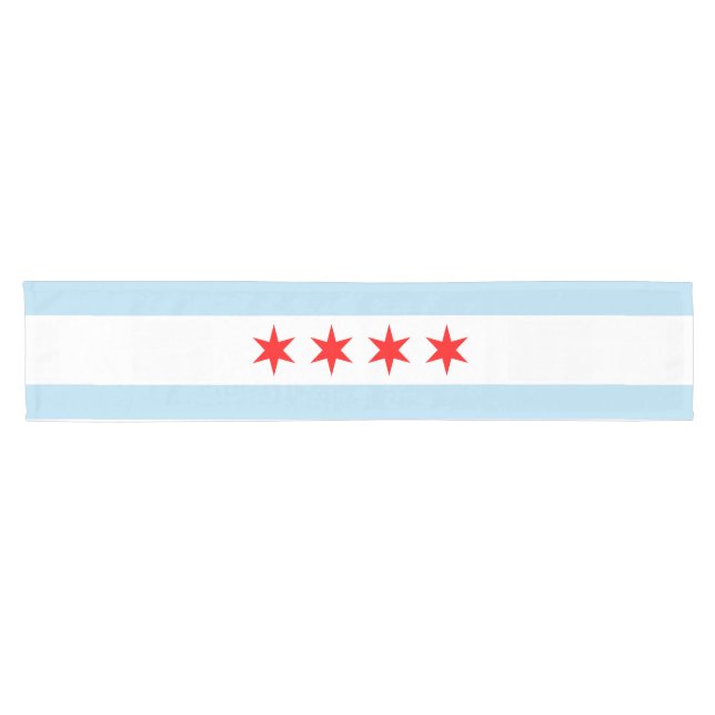 Camino De Mesa Corto Bandera de Chicago (Horizontal)