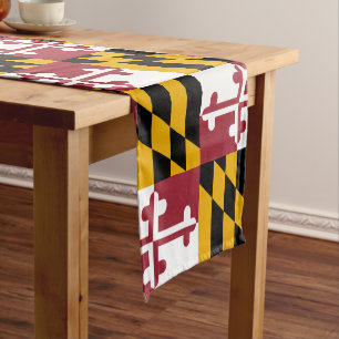 Camino De Mesa Corto Bandera de Maryland y decoración de la casa de fan