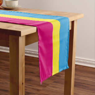 Camino De Mesa Corto bandera de orgullo pansexual SlipperyJoe rosa ámba