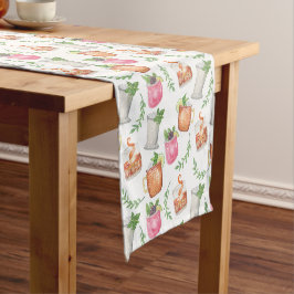 Camino De Mesa Corto Bebidas Watercolor Derby Day Mint Julep