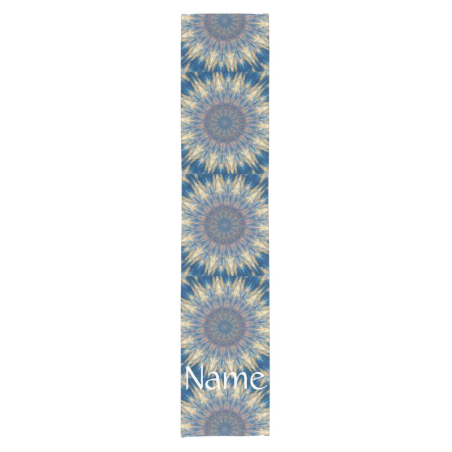 Camino De Mesa Corto Blue Chakra Kaleidoscope Thunder_Cove (Anverso)