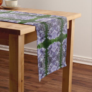 Camino De Mesa Corto Blue Hydrangea Petals Abstract Floral