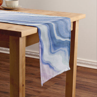 Camino De Mesa Corto Blue purple marble paint