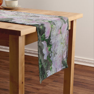 CAMINO DE MESA CORTO BONITO PASTEL PEONIES TABLA RUNNER/PHOTOG.DIG.EFFE