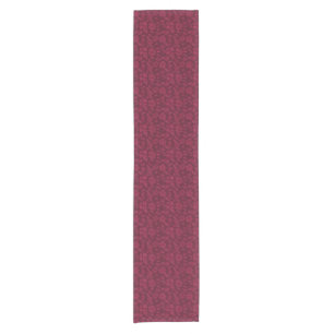 Camino De Mesa Corto Burgundy Floral Vintage