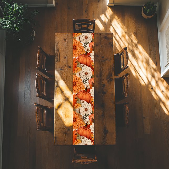 Camino De Mesa Corto Calabaza floral de otoño (Subido por el creador)