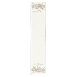 Camino De Mesa Corto Calabazas de caída de acuarela