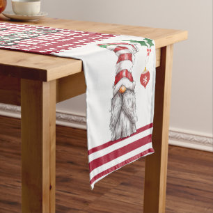 Camino De Mesa Corto Candy Rojo Cane Stripe Gnome