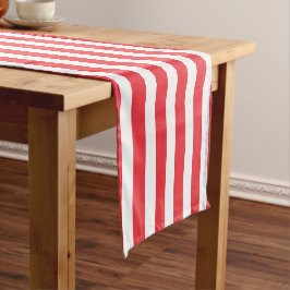 Camino De Mesa Corto Caramelo Caña Rojo y Blanco Rayado Horizontal Simp