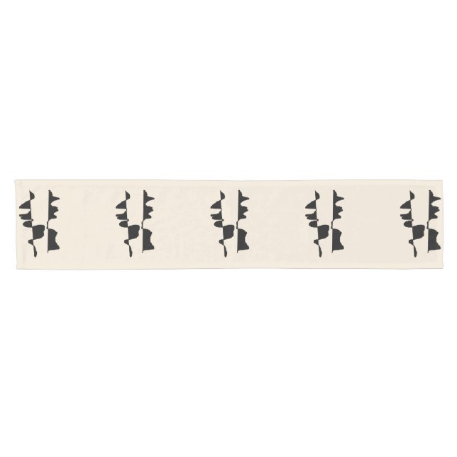 Camino De Mesa Corto Chemin de Table Chic Abstrait Dual Face (Horizontal)