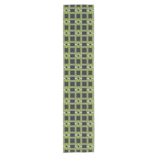 Camino De Mesa Corto Chic Neon Citrus Green Black Pattern