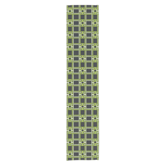 Camino De Mesa Corto Chic Neon Citrus Green Black Pattern (Anverso)
