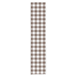 Camino De Mesa Corto Chocolate Brown Plaid Gingham Table Runner