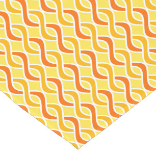 Camino De Mesa Corto Cinta moderna de medio siglo, amarilla y naranja