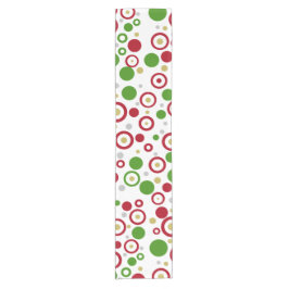 Camino De Mesa Corto Círculos geométricos Red Green Silver Gold