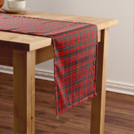 Camino De Mesa Corto Clan Munro Bright Red Scottish Tartán