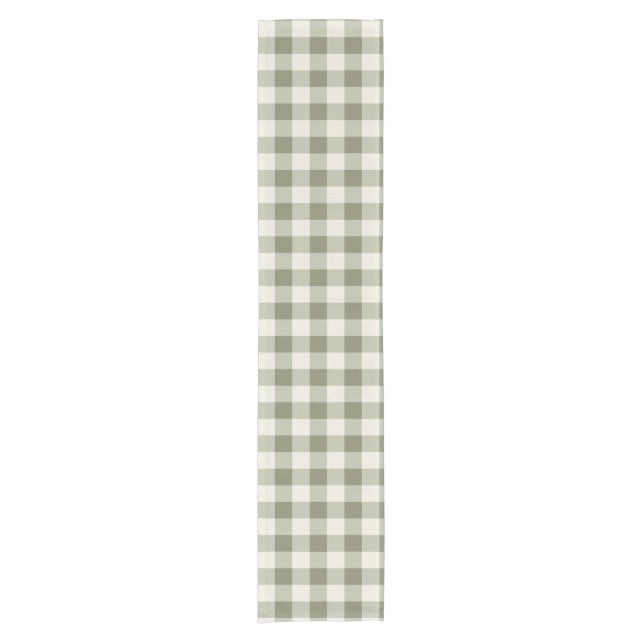 Camino De Mesa Corto Clásico Green Farmhouse Gingham Style (Anverso)