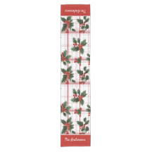 Clásico Plaid de Navidad Holly Berry Nombre de Fam