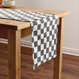 Camino De Mesa Corto Classic dark grey checkerboard
