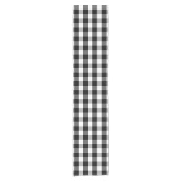 Camino De Mesa Corto Color del personalizado Negro Blanco Gingham Check