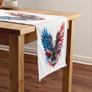Camino De Mesa Corto Colores Patrióticos Personalizados América Águila