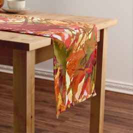Camino De Mesa Corto Coloridas hojas otoñales Abstract Table Runner