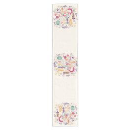 Camino De Mesa Corto Colorido Holly Jolly Navidades Retro Diseño de tex