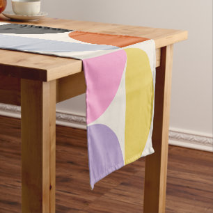 Camino De Mesa Corto Colorido Patrón Resumen Moderno del Siglo Medio