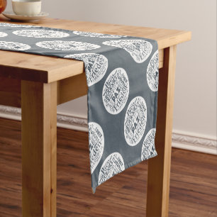 Camino De Mesa Corto Corredor de mesa con diseño de paz multilingüe